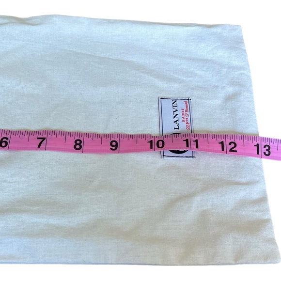 Lanvin Dust Bag in Cream Fabric with Black Satin Ribbon Tie Closure and Patch - Picture 8 of 8